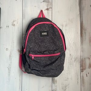 Backpack, bright, pink, with black and white marble
